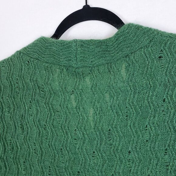 Classiques Entier Mohair Sweater Womens M Green Short Sleeve Wispy Forest Fairy - Picture 4 of 9